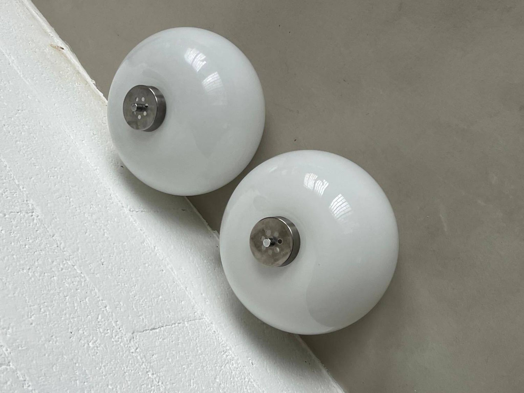 Set of Two Appliques / Ceiling lamps / Bedside table Lamps By Goffredo Reggiani