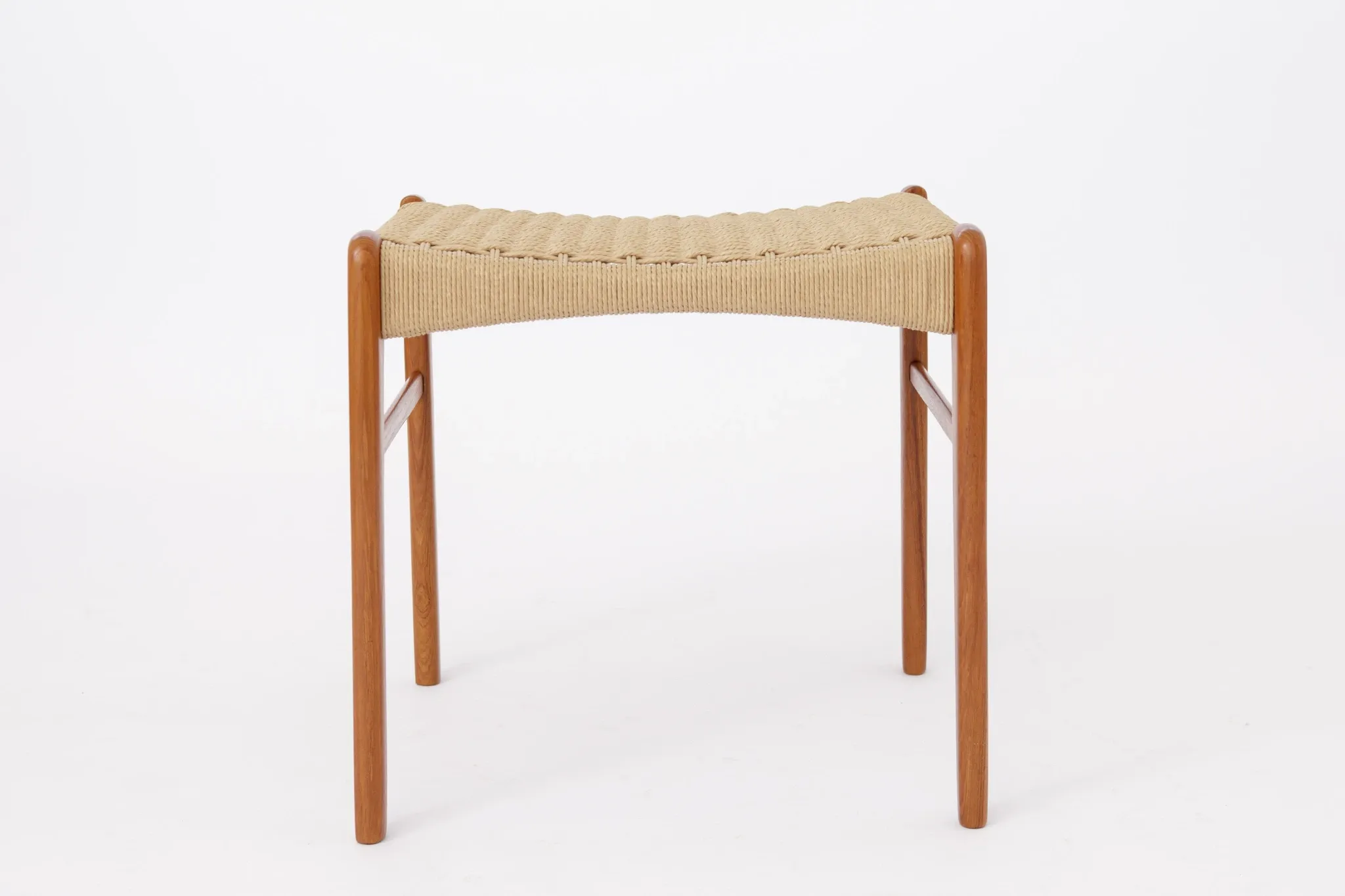 Arne Wahl Iversen Teak Ottoman, Danish Mid-Century Footstool, 1960s-1970s
