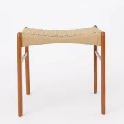 Arne Wahl Iversen Teak Ottoman, Danish Mid-Century Footstool, 1960s-1970s