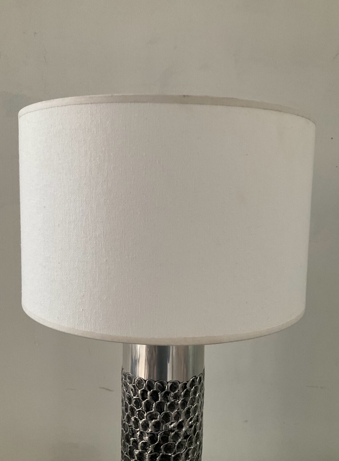 Lamp by Willy Luyckx in polished and textured aluminum 60s 70s
