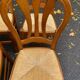 6 Louis Philippe style solid wood straw-seated chairs
