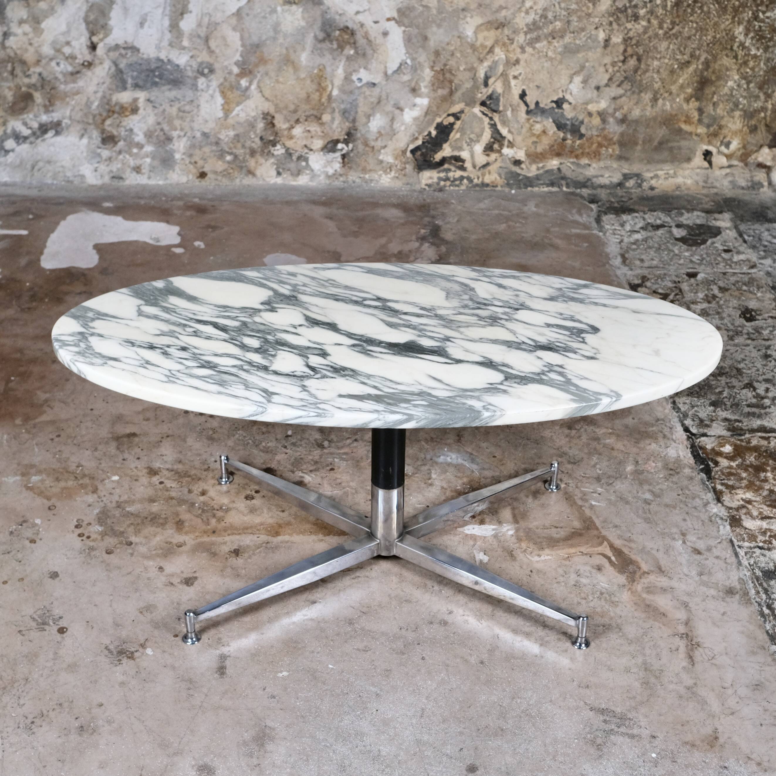 Michel Kin Arabescato marble coffee table for Arflex, 1960
