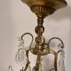 Vintage Czechoslovak brass chandelier with pendants – Bohemian crystal