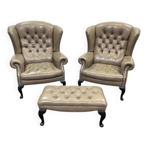 Paire de fauteuils Chesterfield - pieds
