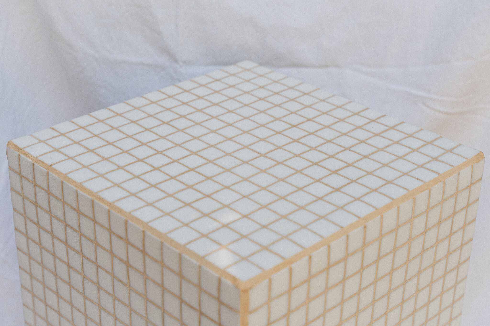 Colonne blanche table d'appoint 66x33 cm