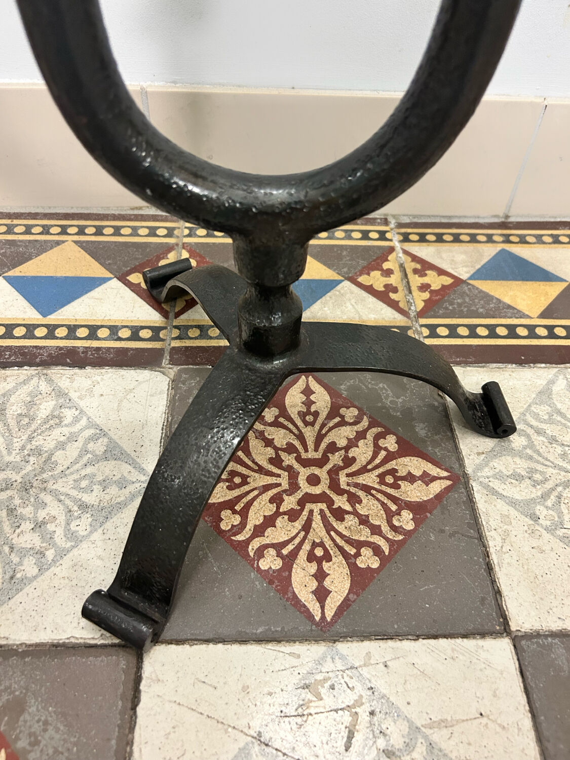 Brutalist wrought iron candlestick from the 70s