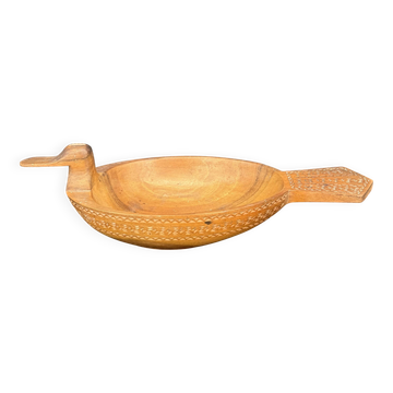 Carved wooden duck cup – Nordic folk art – 19th century