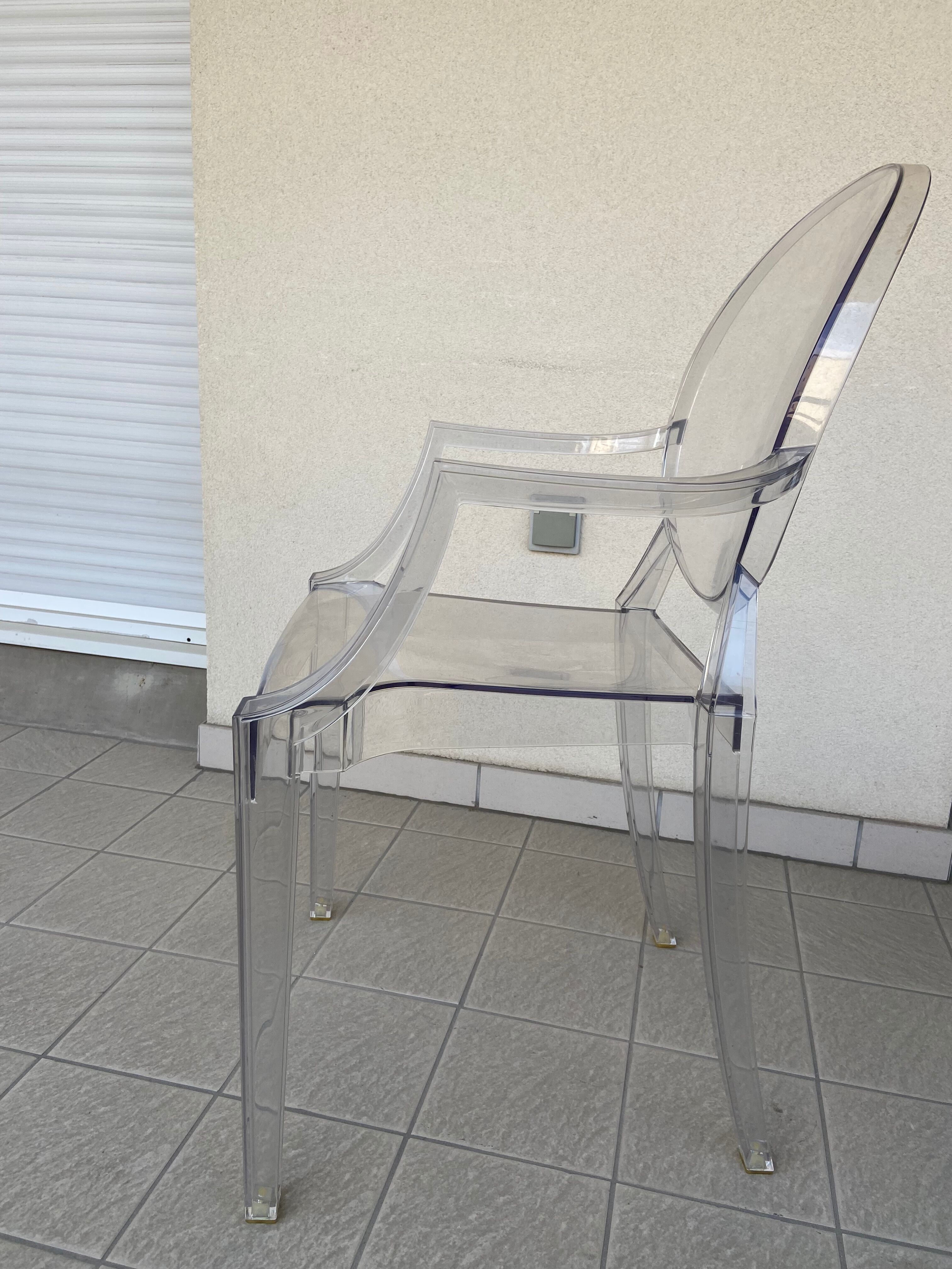 Lot 2 crystal armchairs Louis Ghost Kartell - Philippe Starck