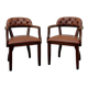 Set of Classic English Chesterfield Desk Chairs