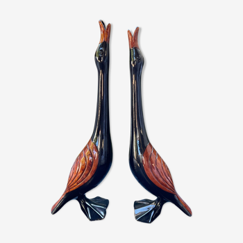 Pair of duck vases, height 42 cm