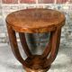 Pedestal table / side table Art Deco era in walnut bramble veneer