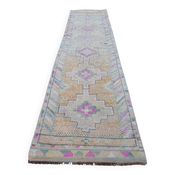Vintage Turkish hallway rug 80x360 cm