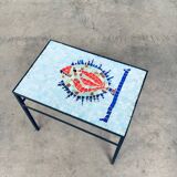 Vintage Mosaic Tile Side Table, Belgium, 1960s