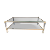 Large coffee table glass Vandel stone 1970