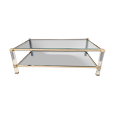 Large coffee table glass Vandel stone 1970