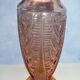 Art deco style pink molded glass vase