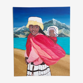 Portrait péruvienne et son enfant