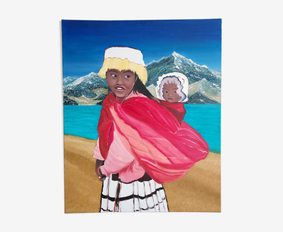 Portrait péruvienne et son enfant