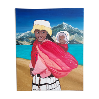 Peruvian portrait and her child