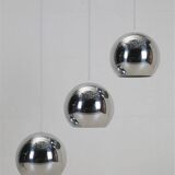 Set of 3 original Louis Poulsen / Verner Panton “Topan” pendant lamps / mid-century Danish modern design / 1960s / 1970s