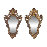 Small antique mirrors in carved and gilded wood, Italy, 20th century.