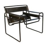 Fauteuil métal et cuir, 1970s