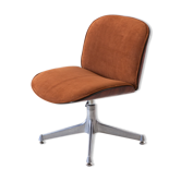 Chaise de bureau Ico Parisi pour Mim, Bois Exotique et Cuir Daim