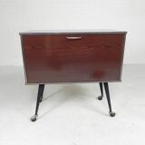 Vintage drinks cabinet, bar on castors, 1960s