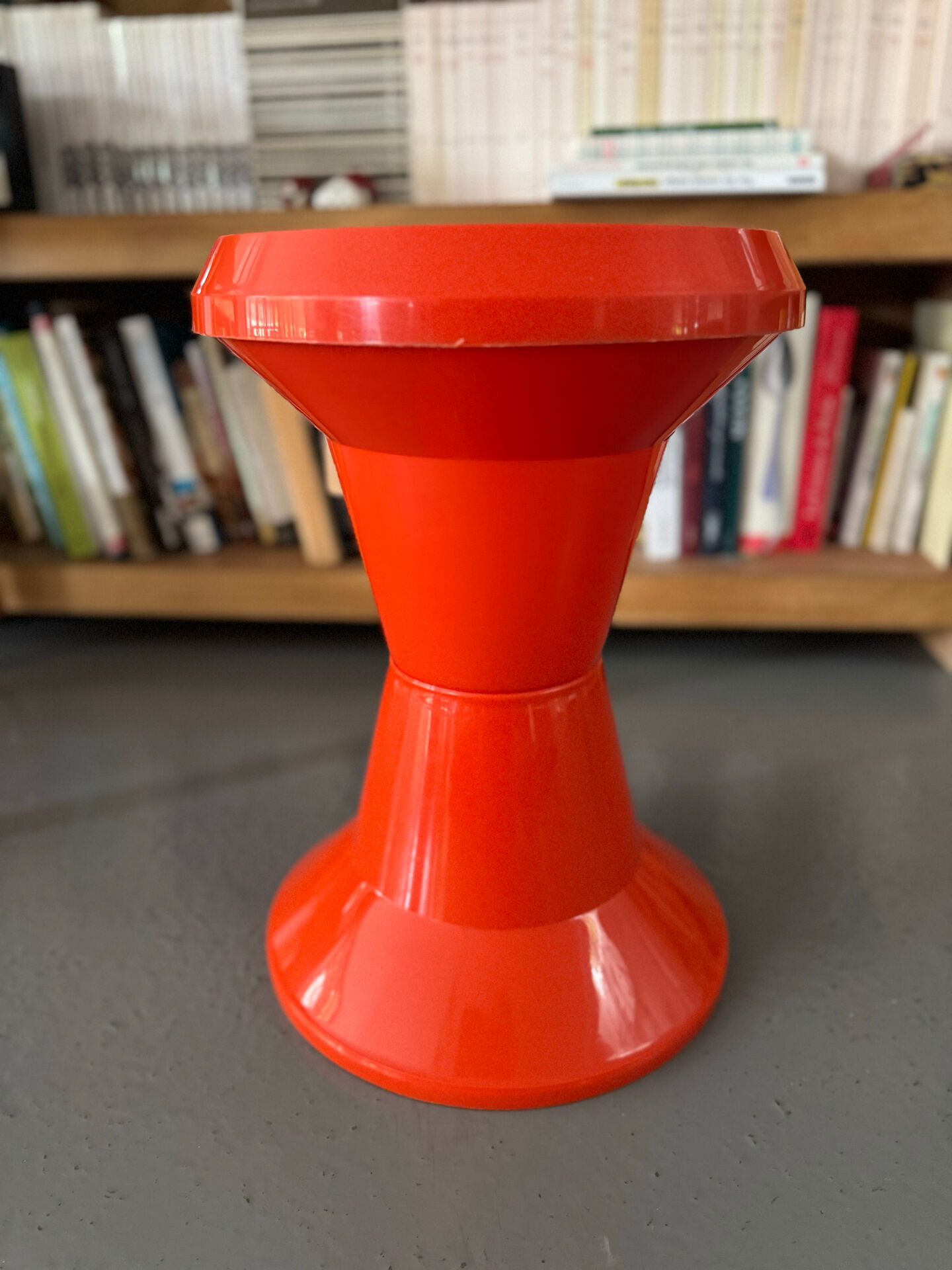 Orange plastic stool Taormina