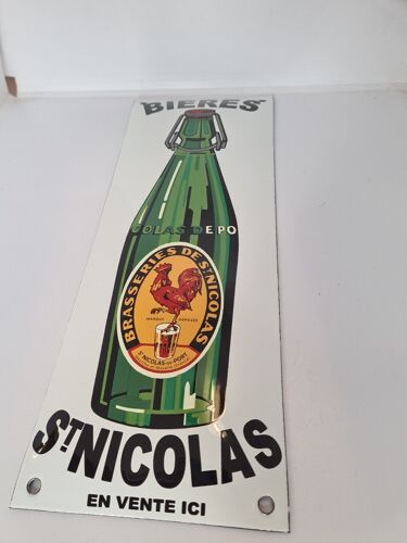 Plaque émaillée bière St-Nicolas