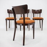 1950s Set of Four Restored Dining Chairs, Czechoslovakia