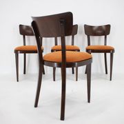 1950s Set of Four Restored Dining Chairs, Czechoslovakia
