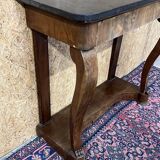 Old mahogany console, styel Restoration, nineteenth, marble top