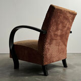 Paire de fauteuils en velours art déco