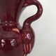 Red baluster vase with pink flamingo handles, signed Ray Camart, Antibes, circa 1960