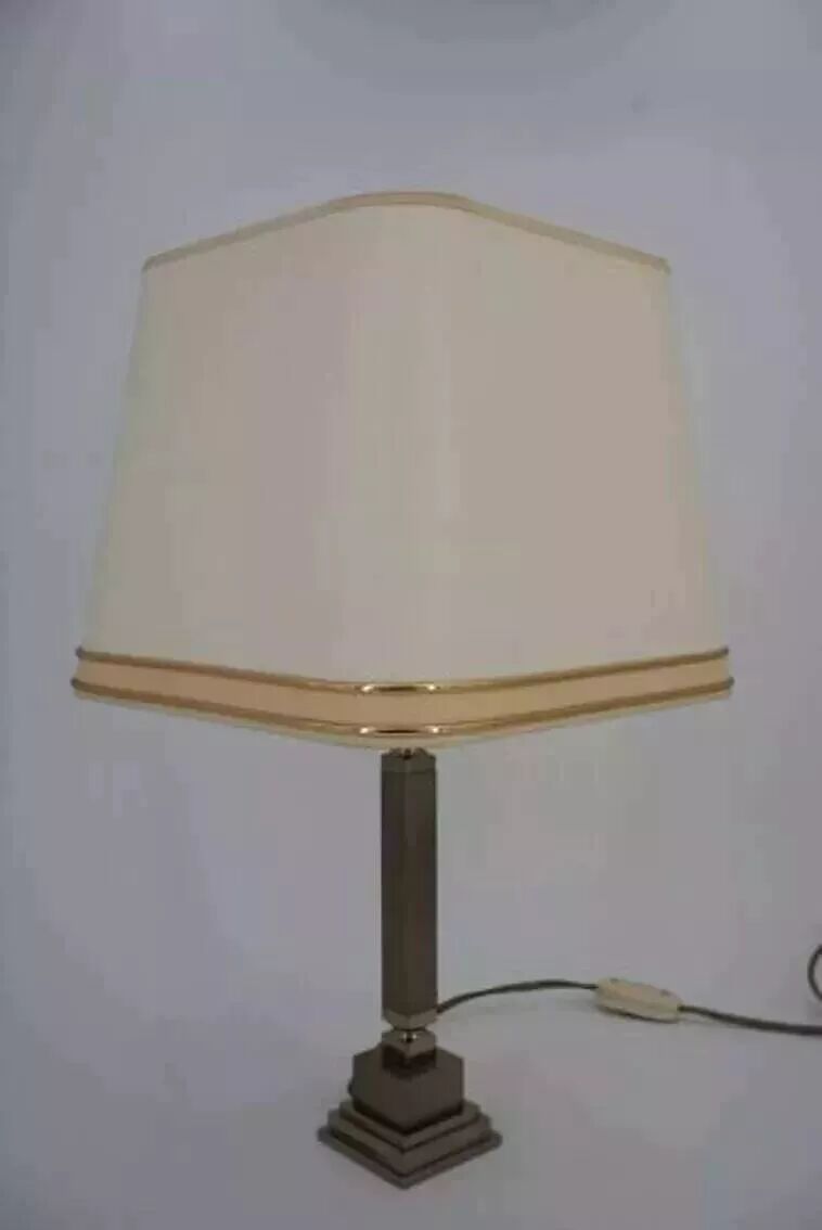 Paire de lampes en chrome et métal brossé