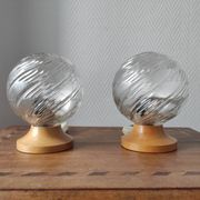 Pair of vintage 1990s globe lamps