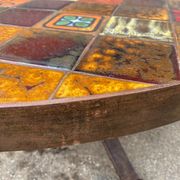 Roche Bobois in 1970s ceramic and wrought iron round coffee table