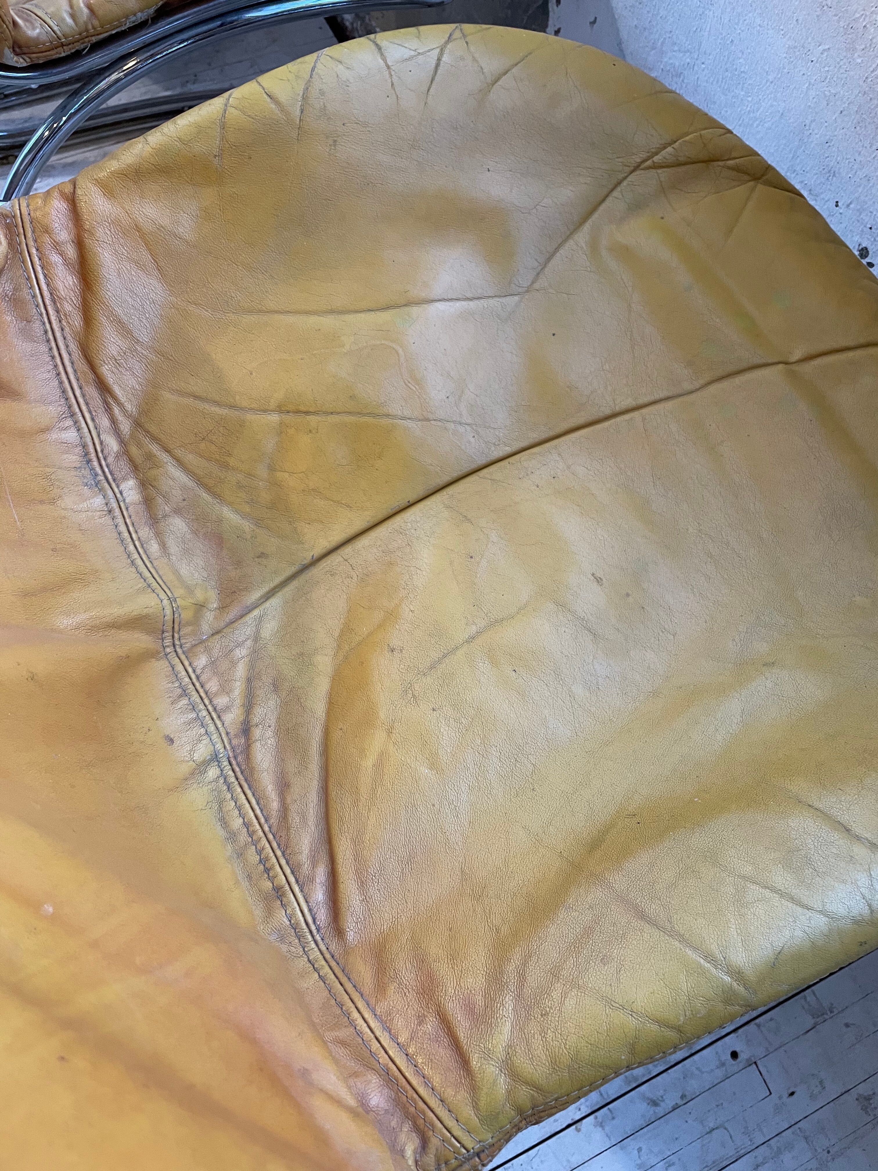 4 chairs Rinaldi "Sabrina" yellow leather