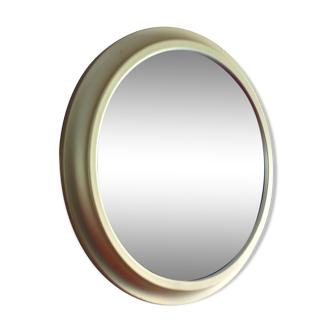 Miroir rond vintage cadre métal doré 44 cm Ø