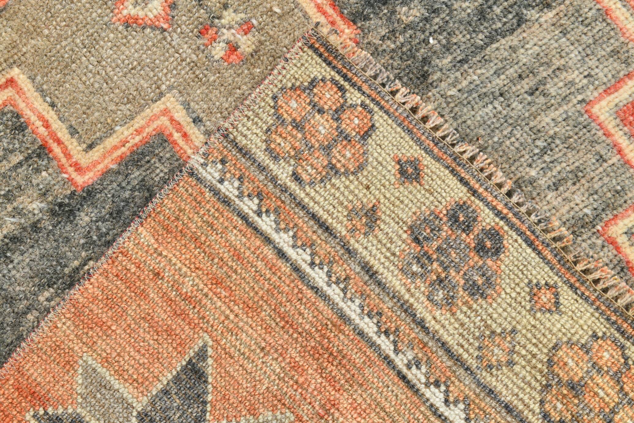 3x12 Turkish Vintage Runner, Boho Hallway Rug, 83x350 Cm