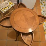 Pedestal Swivel Table with marquetry top