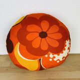 Vintage round 70's flower cushion