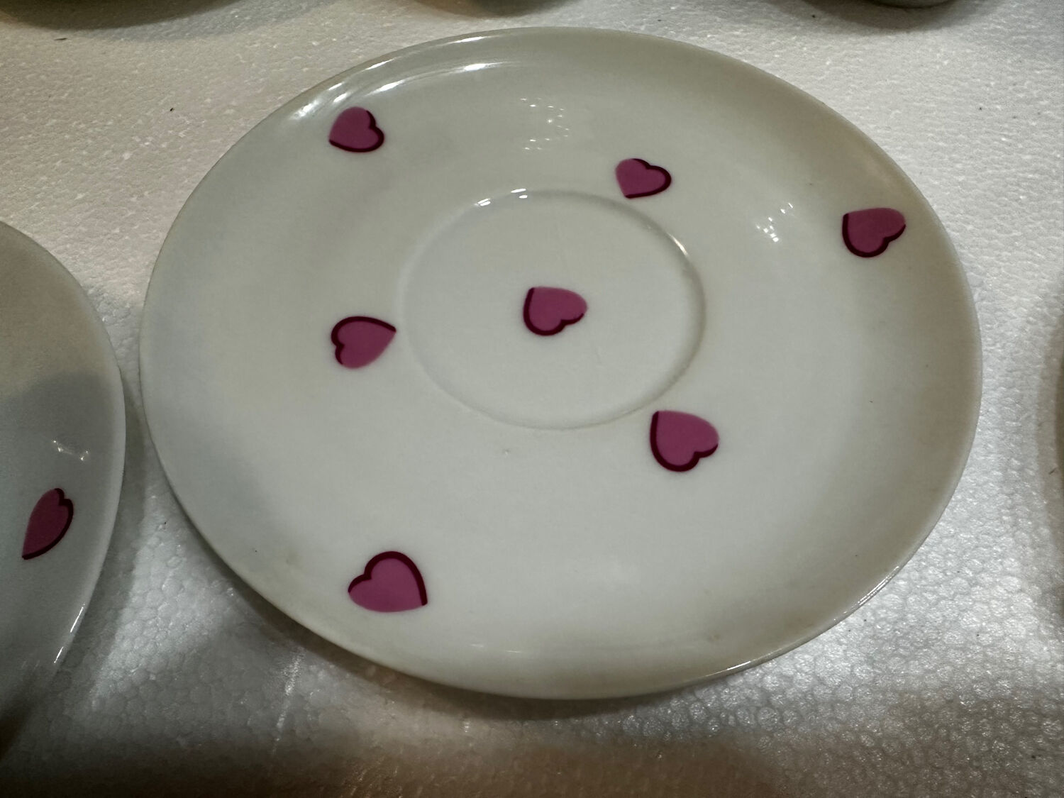 Breakfast Service D. Porthault Limoges Pink Hearts 10 Pcs