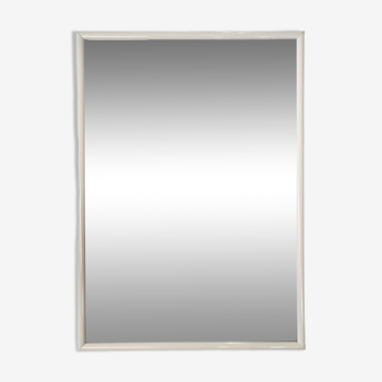 Vintage 1980s Wall Mirror with White Frame