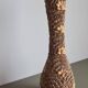Vintage French shell vase 1960s brutalist coastal decor
