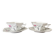 set of 2 Art Deco porcelain tea cups from Czechoslovakia