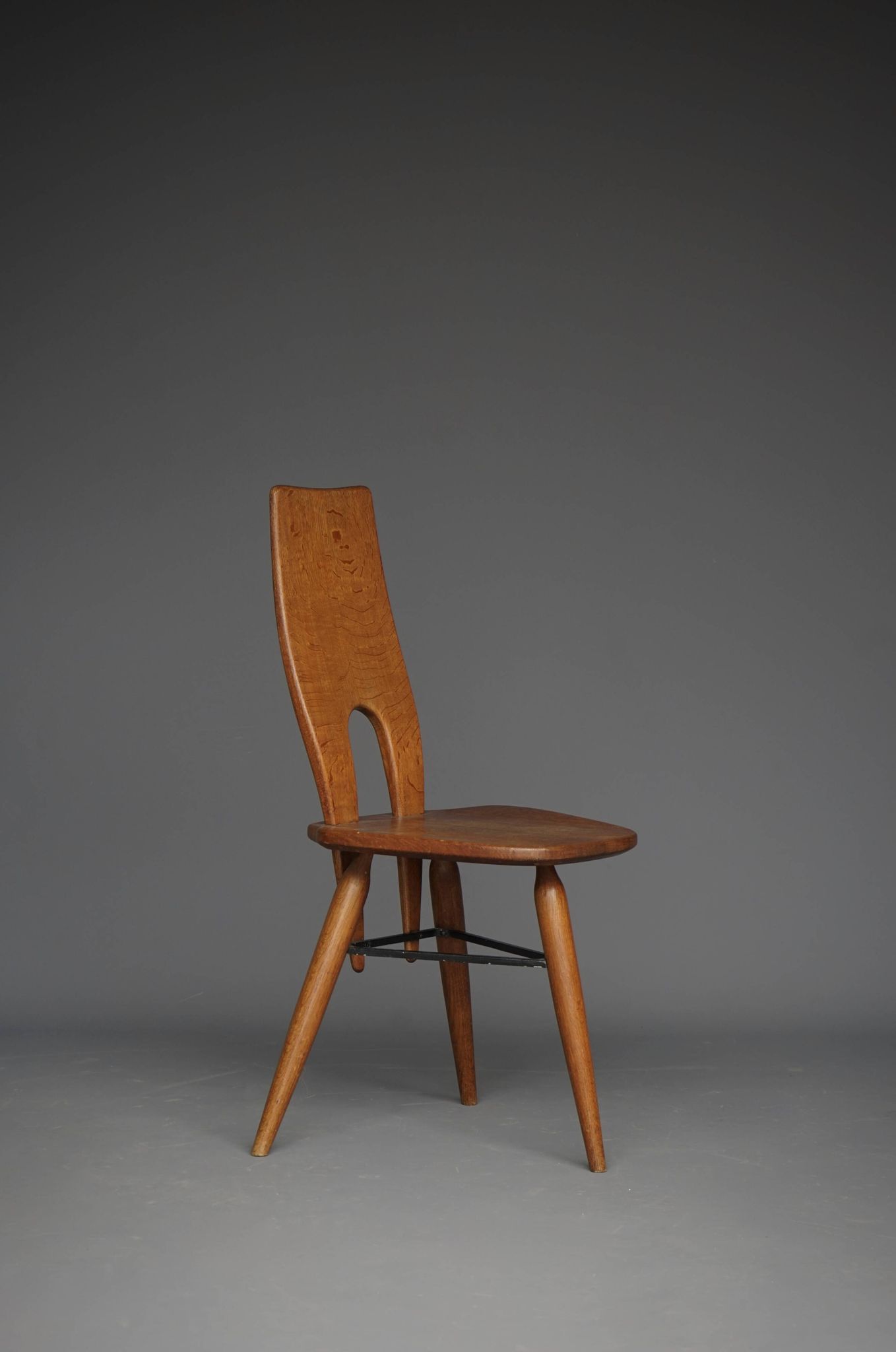 Italian oak accent chair, 1950s