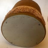 Velvet and fringed ottoman