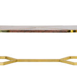 Table in gilded brass and pink granite, Italy, circa 1970